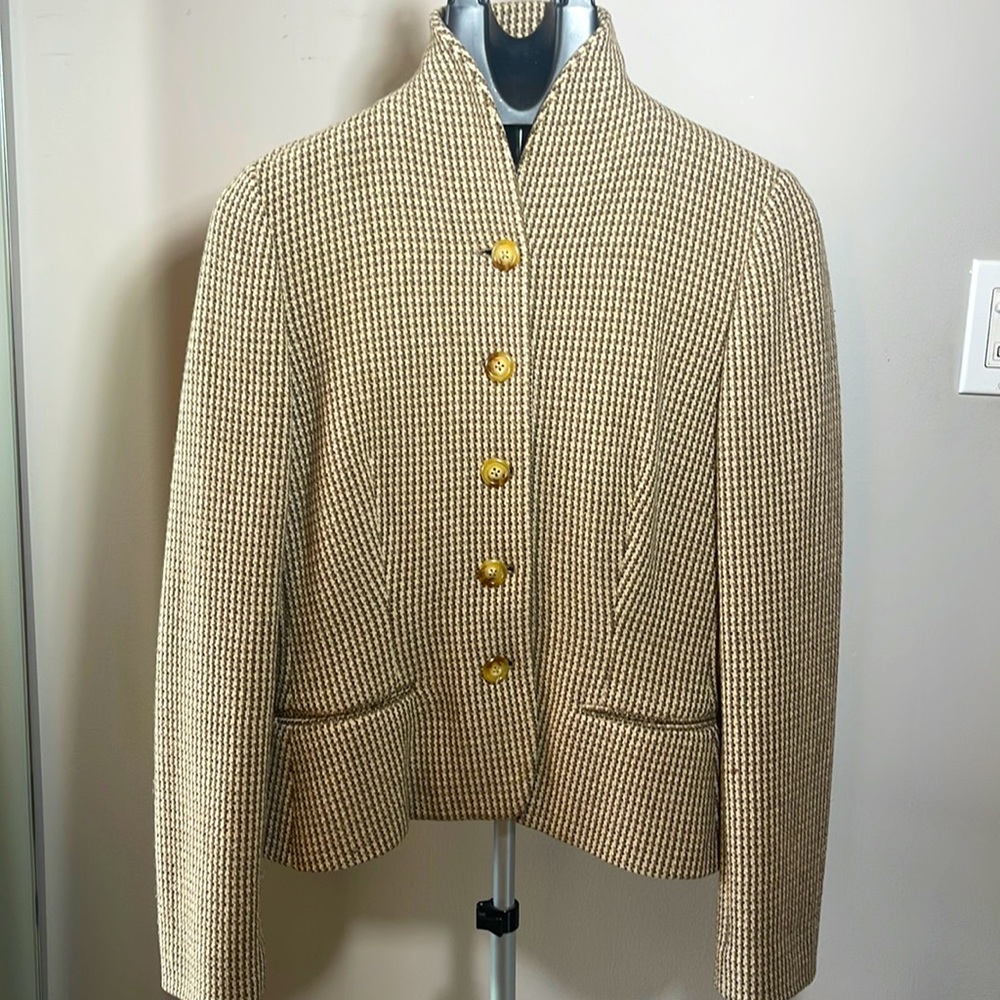 Ralph Lauren Black label size 10 short houndstooth check wool blazer